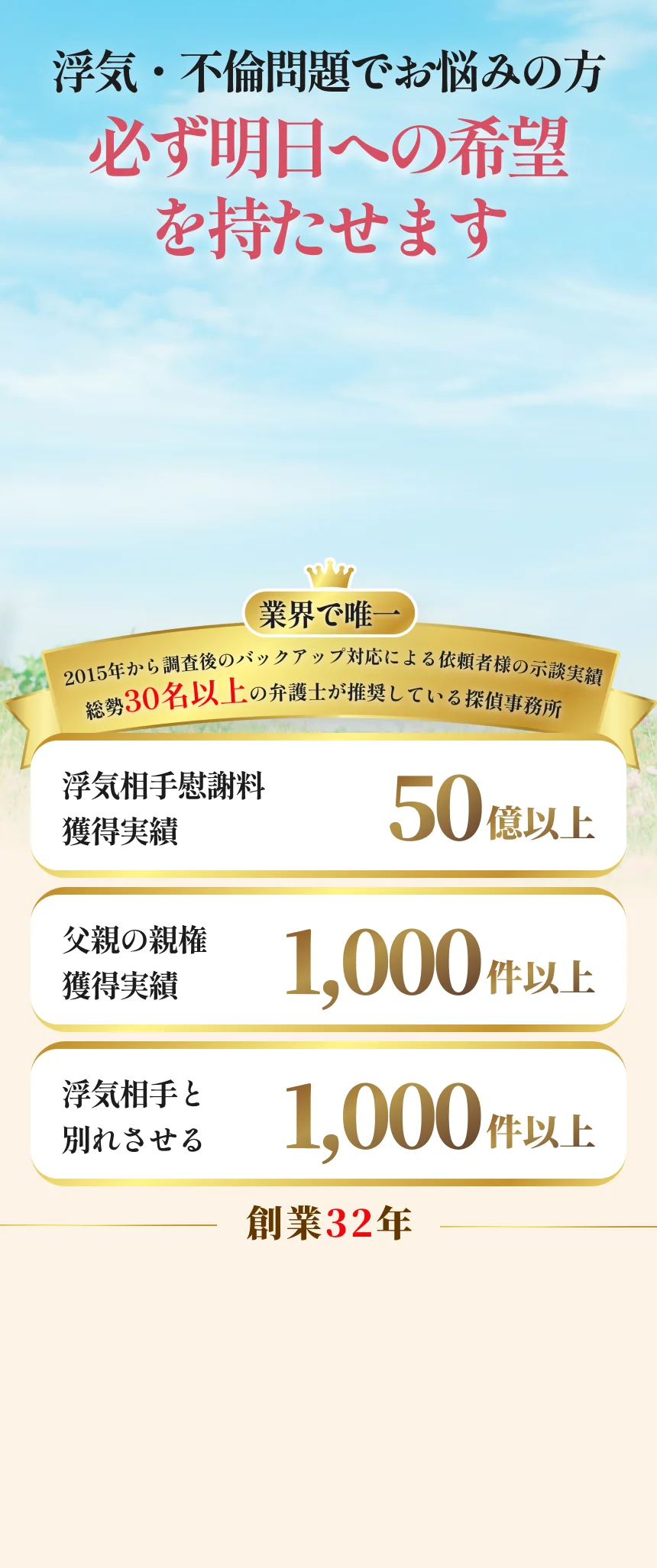 浮気・不倫問題でお悩みの方へ
